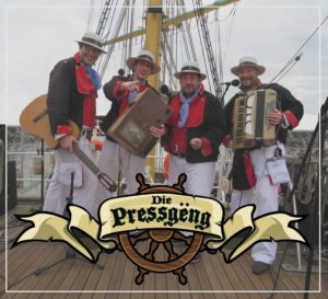 Die Pressgeng auf dem Meer mit Logo
